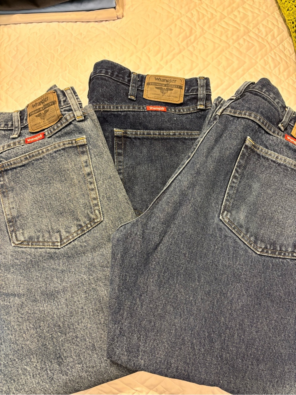 Wrangler Men’s Relaxed Fit Jeans - Light, Medium & Dark Blue Washes
